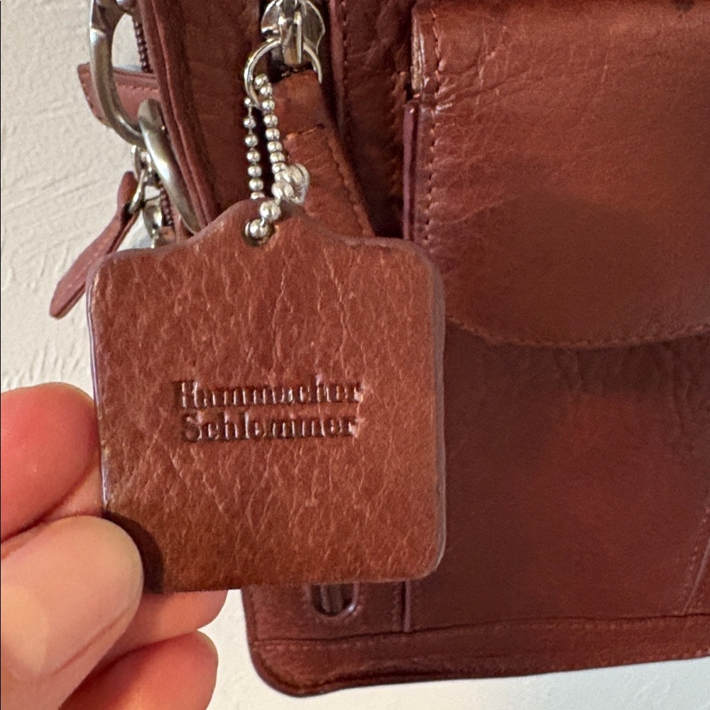 Hammacher Schlemmer Brown Leather Crossbody Bag - Picture 2 of 7